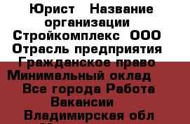 Юрист › Название организации ­ Стройкомплекс, ООО › Отрасль предприятия ­ Гражданское право › Минимальный оклад ­ 1 - Все города Работа » Вакансии   . Владимирская обл.,Муромский р-н